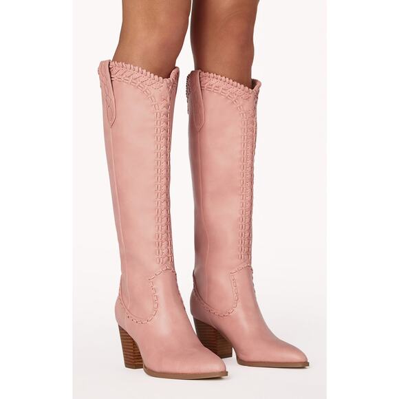 Show Me Your Mumu Billini Finley Cowboy Boot in Burnished Pink 7 - Picture 1 of 5